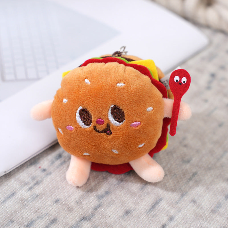 Wholesale Cute Hamburg Hot Dog Chicken Leg Plush Pendant Keychain